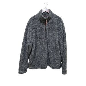 Men's Gray Sherpa Half-Zip Sweater Jacket